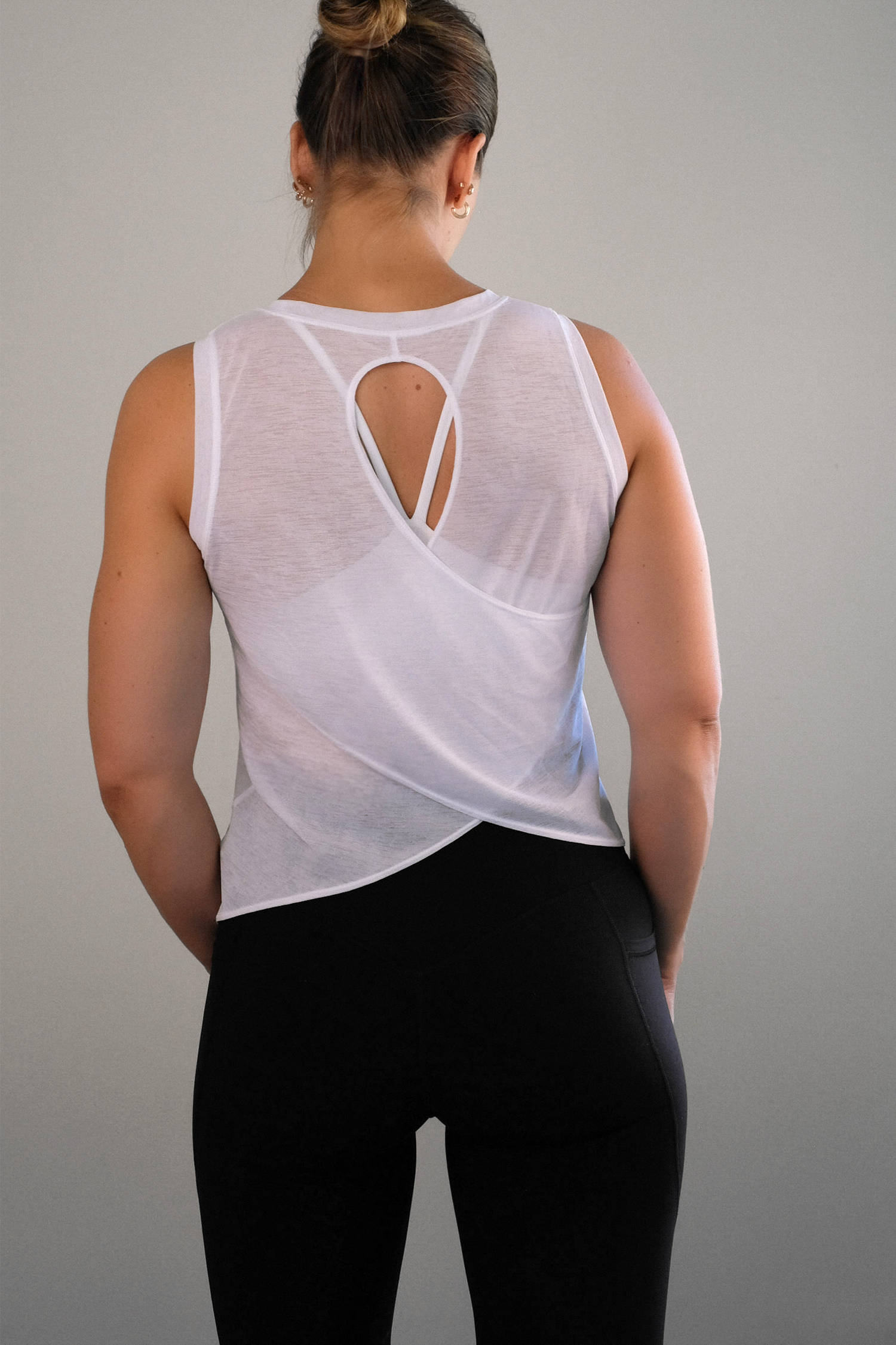 Feather Cross Back Tank Top